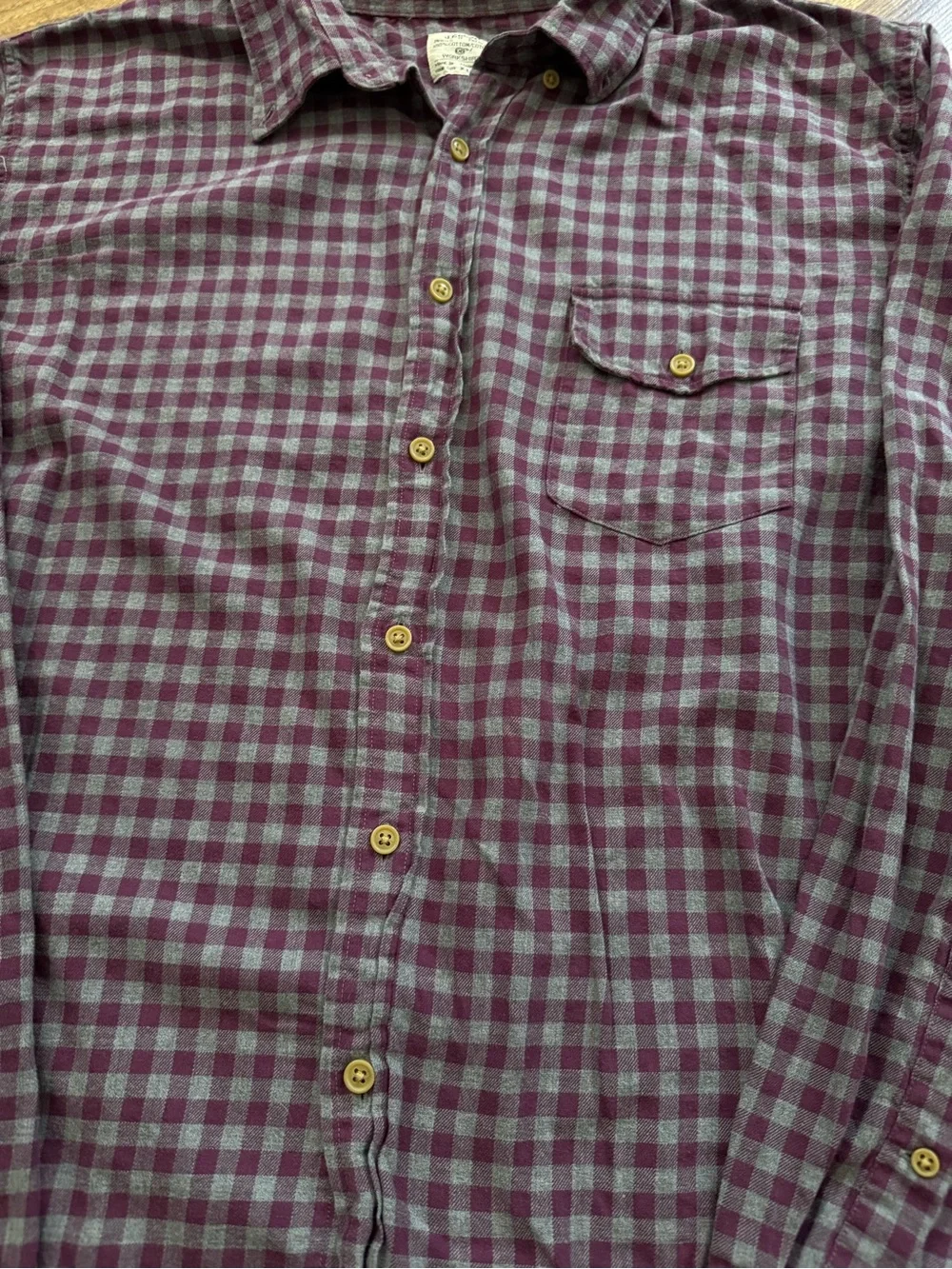 J. Crew Men's Purple and Gray Plaid Button-Down Shirt